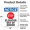 Signmission Elevator Out Of Order, 18 in W x Rectangle, Aluminum OS-2PACK-NS-A-1824-V-11737 - alternate 6
